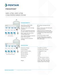 GRO-475B, GRO-475M, 4 STAGE REVERSE OSMOSIS SYSTEM